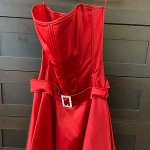 Yolanda Arce Collection Strapless Red Silk Dress